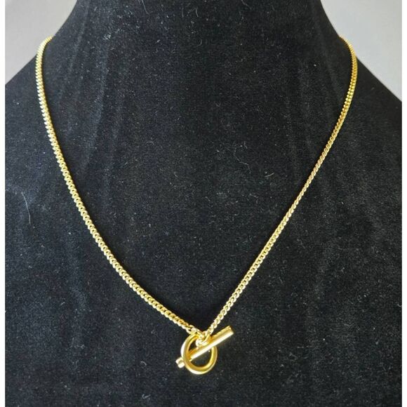 Madewell Jewelry - Lovely MADEWELL Gold Tone Fine Link Chain Front Toggle Necklace